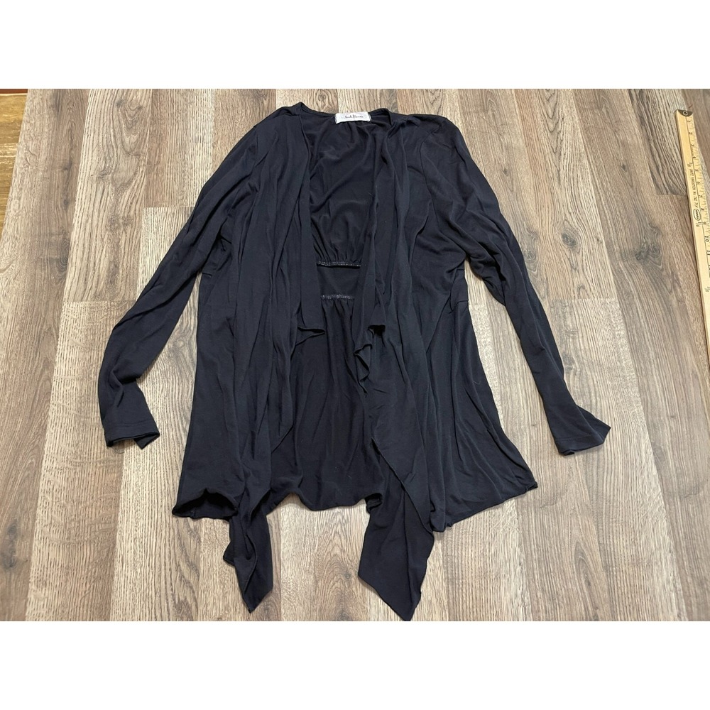 Sushiflower Sweater, Women's Plus Size 2X, Black, Open Cardigan